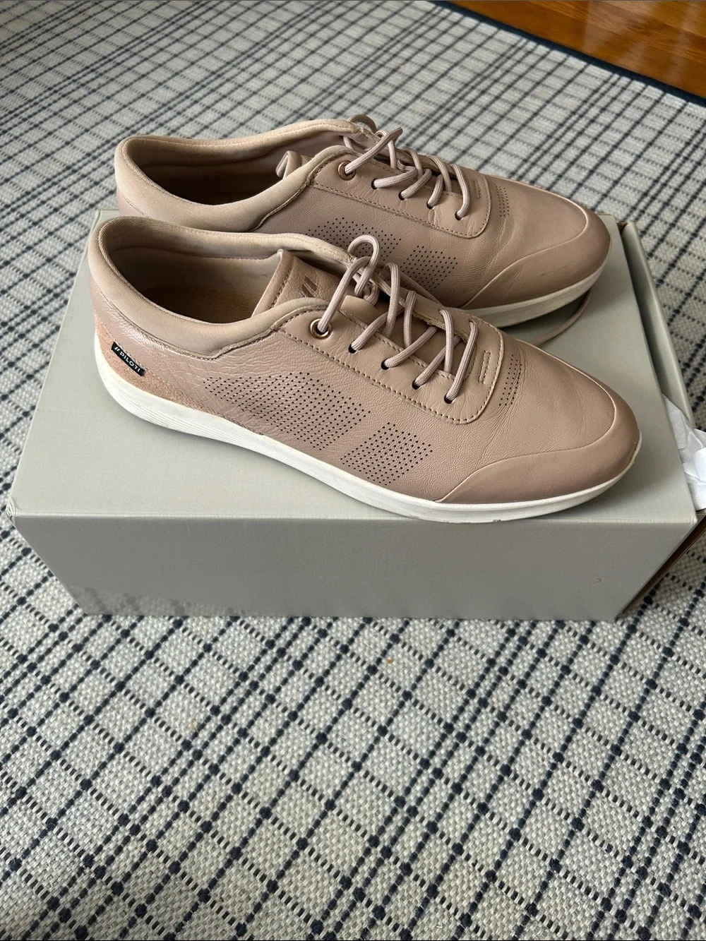 Ecco Men's Leather Sneakers in Blush Pink